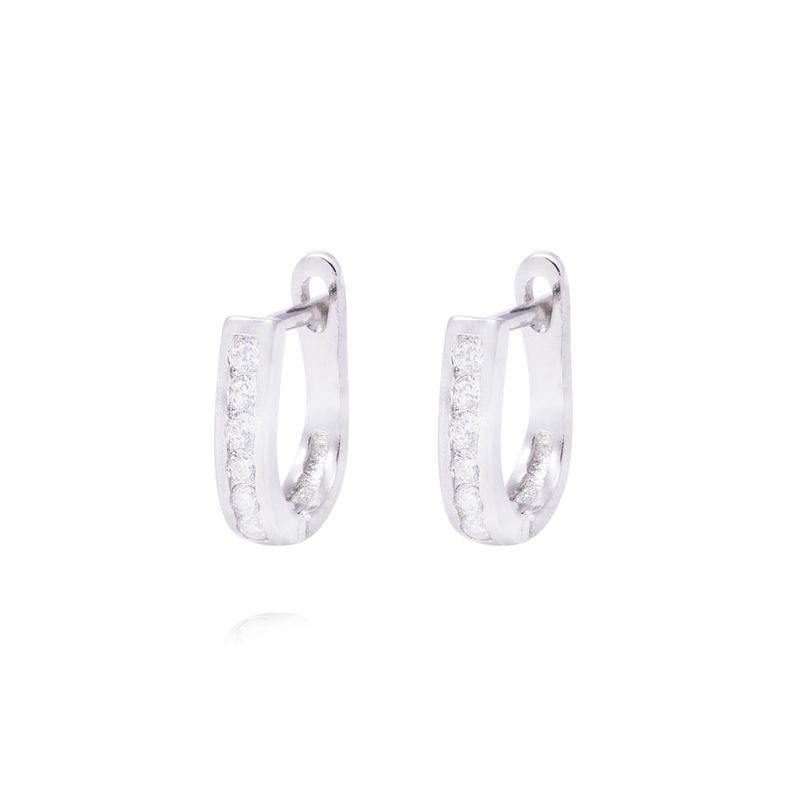 Aros Plata Esterlina 925 Argollas con Circonitas Engastadas-0