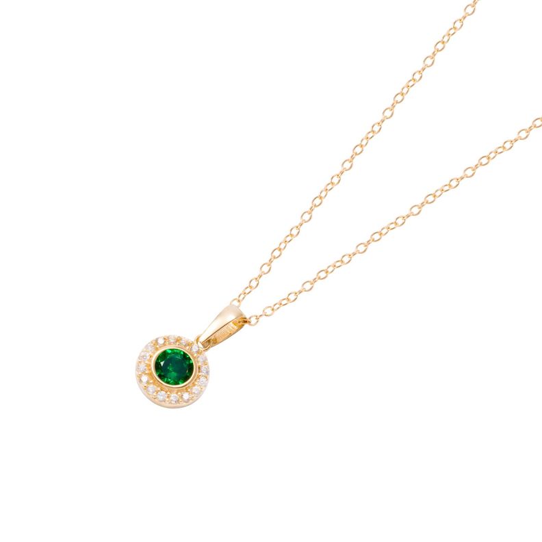 Collar de Oro de 18kt Circonitas Esmeralda-0