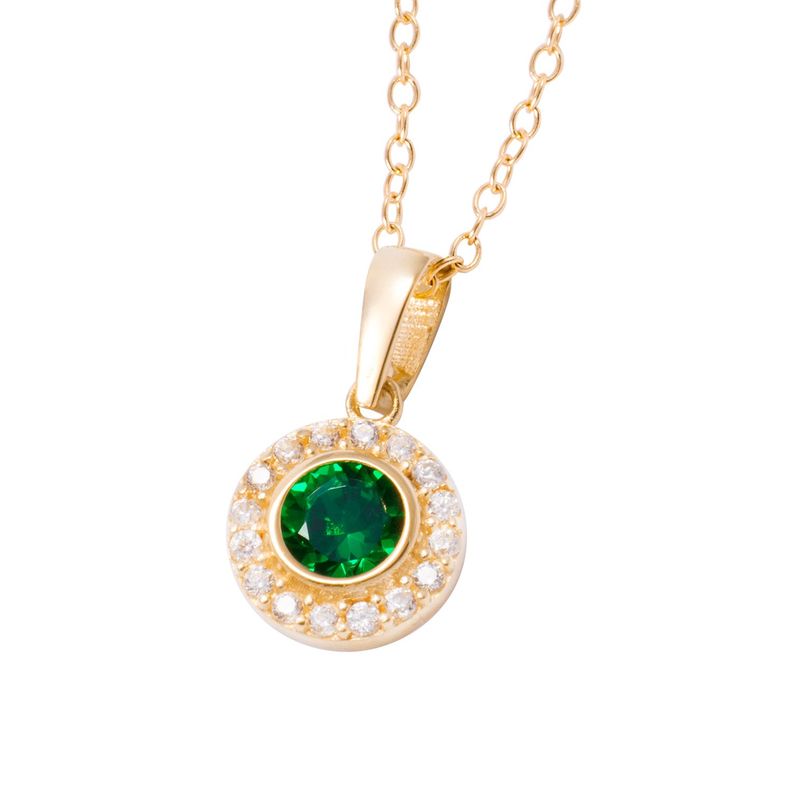Collar de Oro de 18kt Circonitas Esmeralda-1