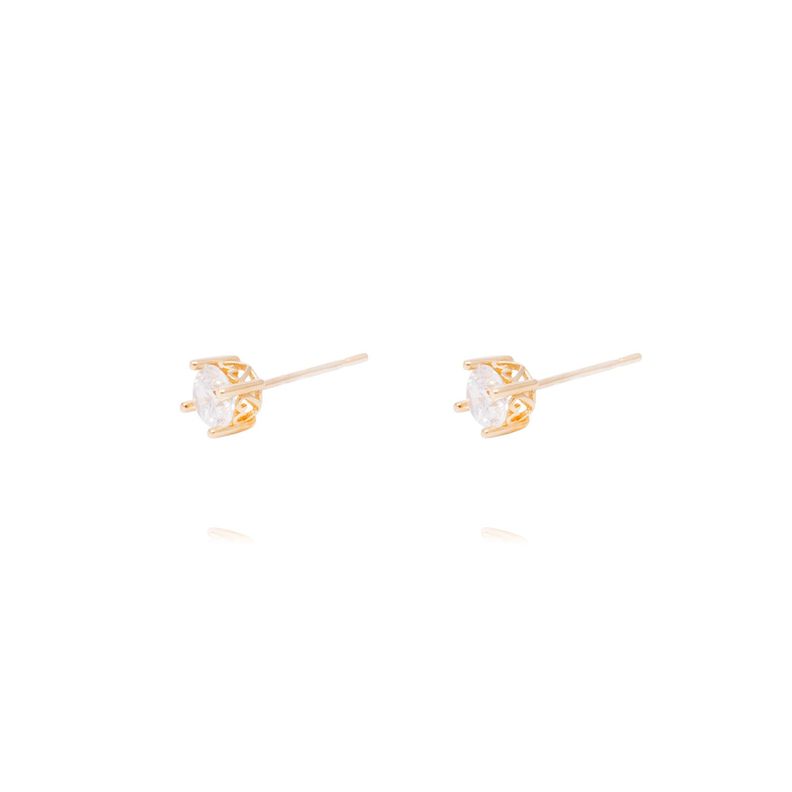 Aros Oro Amarillo 18kt Circonita con Engaste de Corazón-0