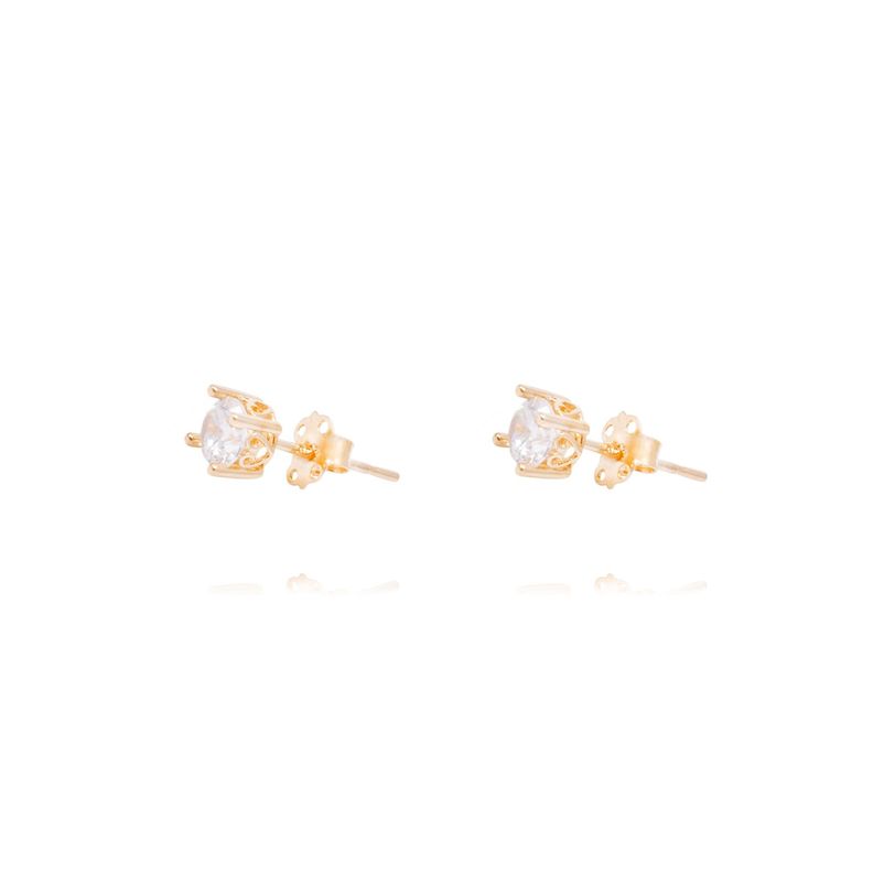 Aros Oro Amarillo 18kt Circonita con Engaste de Corazón-1
