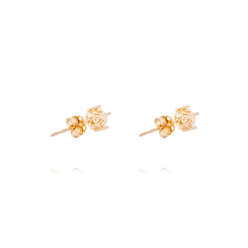 Aros Oro Amarillo 18kt Circonita con Engaste de Corazón-2