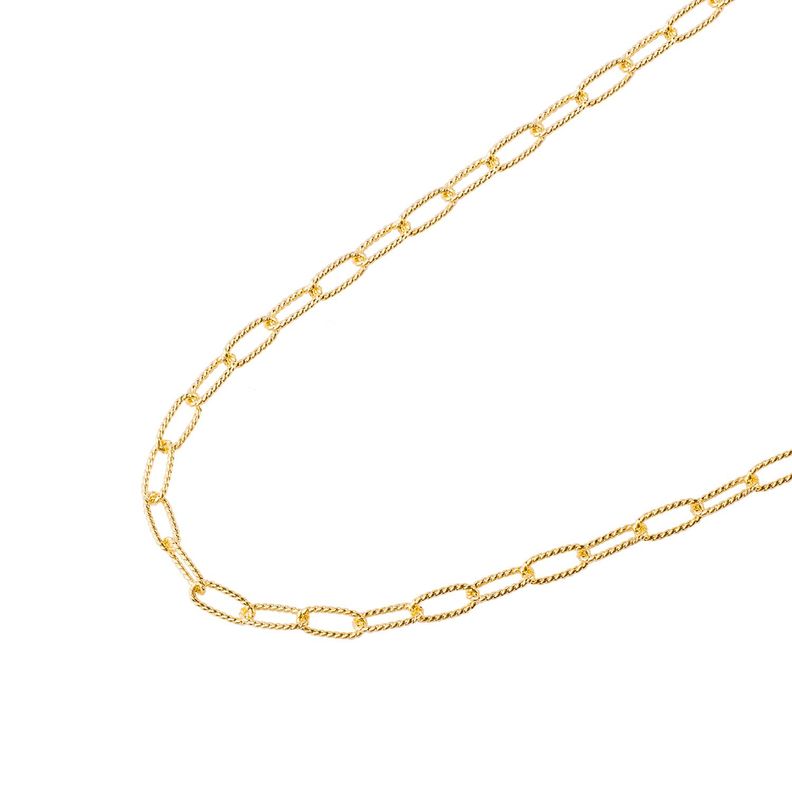 Collar de Oro 18kt Modelo Eslabon Satinado Mediano-0