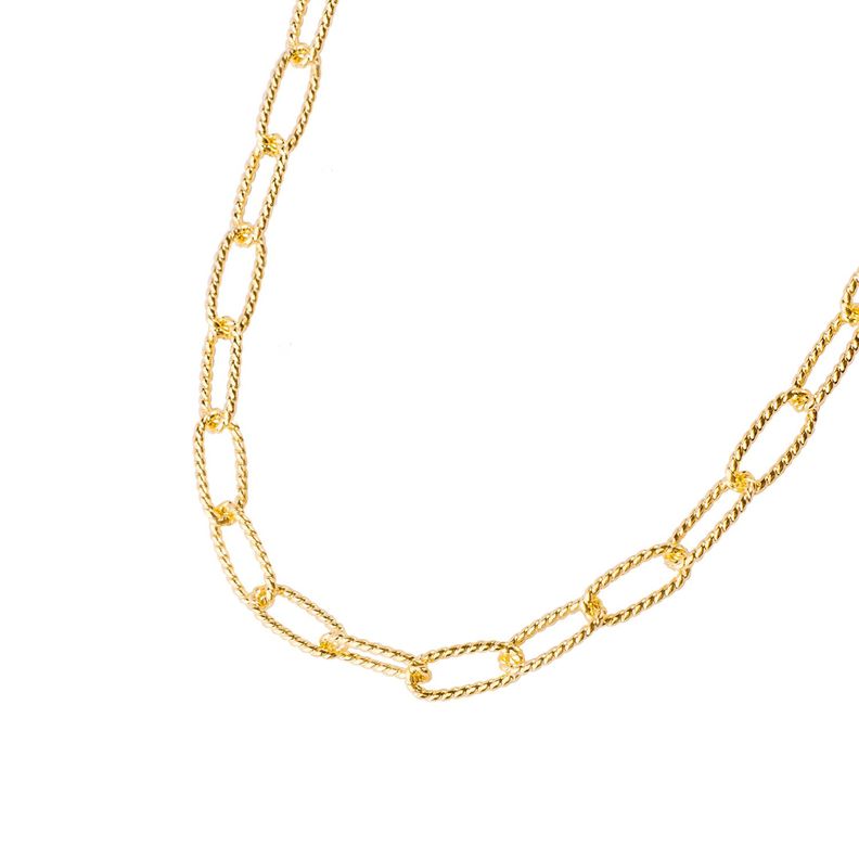 Collar de Oro 18kt Modelo Eslabon Satinado Mediano-1