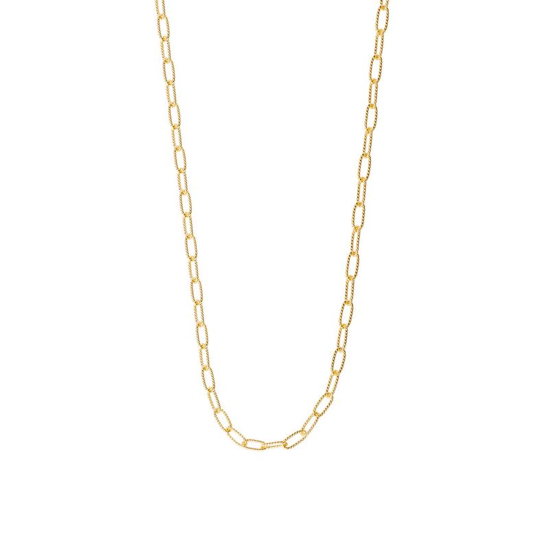 Collar de Oro 18kt Modelo Eslabon Satinado Mediano-2