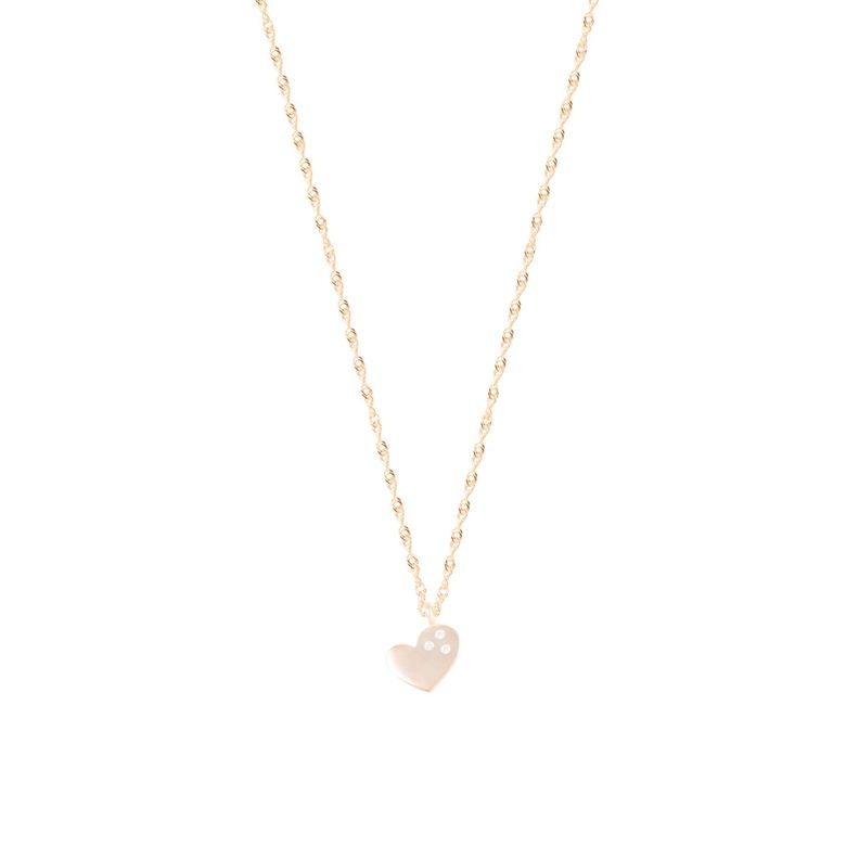 Collar de Oro 18kt Corazón Circonita-0