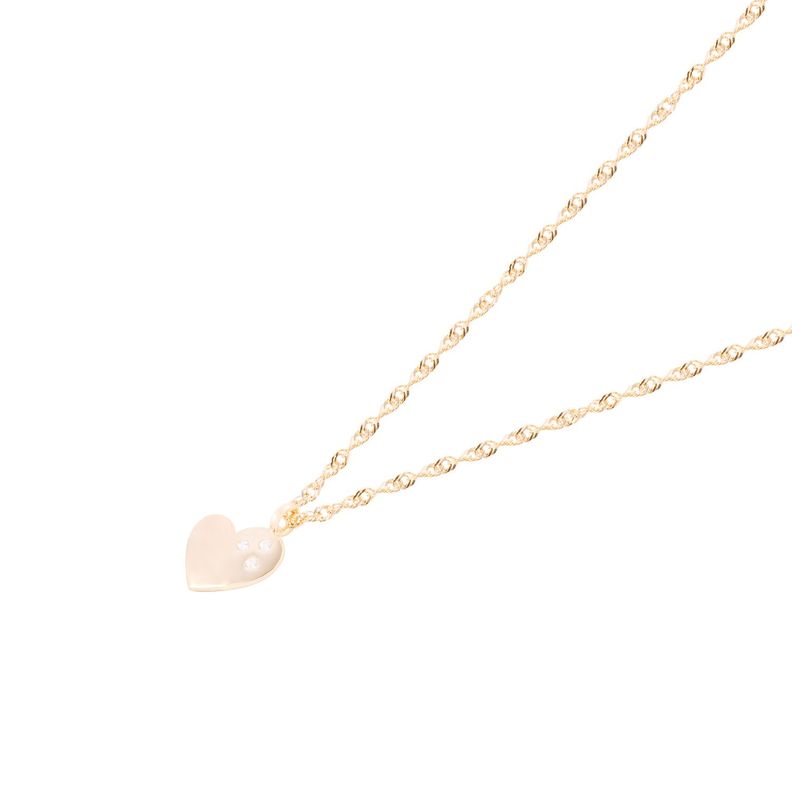 Collar de Oro 18kt Corazón Circonita-1
