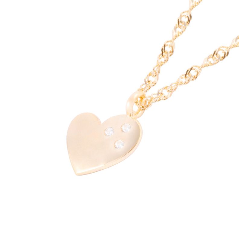 Collar de Oro 18kt Corazón Circonita-3