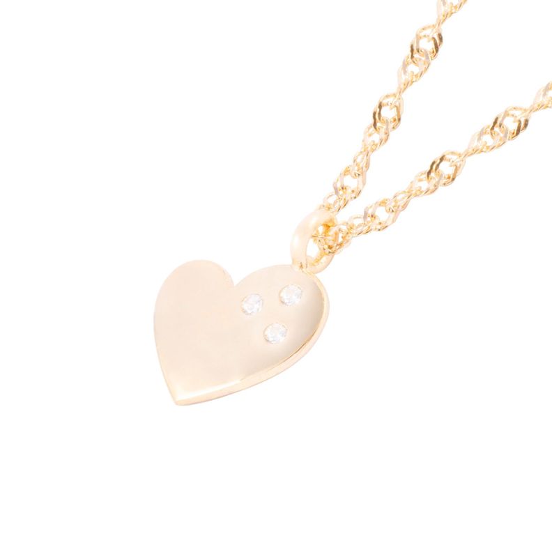 Collar de Oro 18kt Corazón Circonita-4