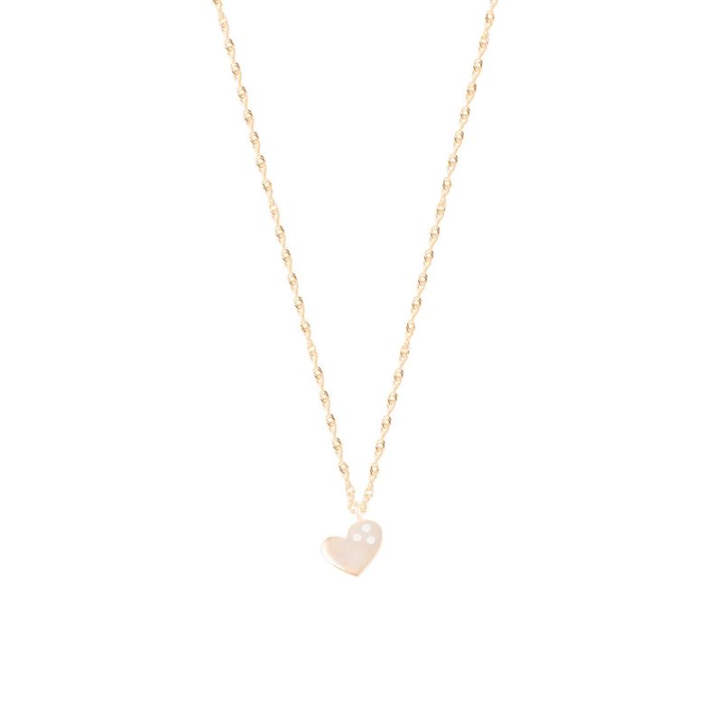 Collar de Oro 18kt Corazón Circonita-5