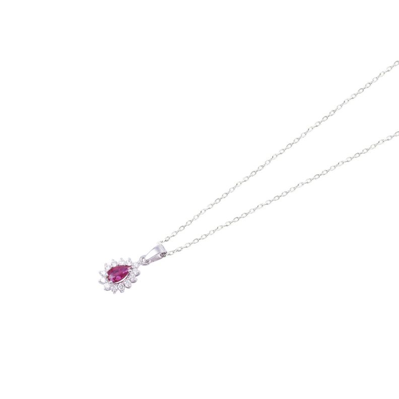 Cadena de Oro 18 kt Rubí con 39 puntos de diamante-0