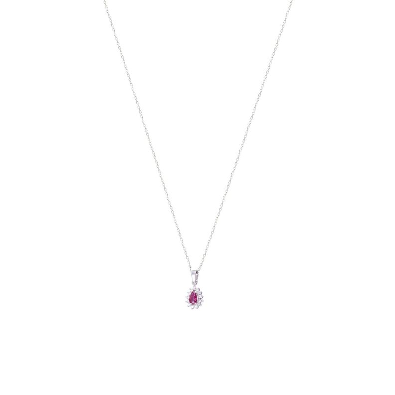 Cadena de Oro 18 kt Rubí con 39 puntos de diamante-2