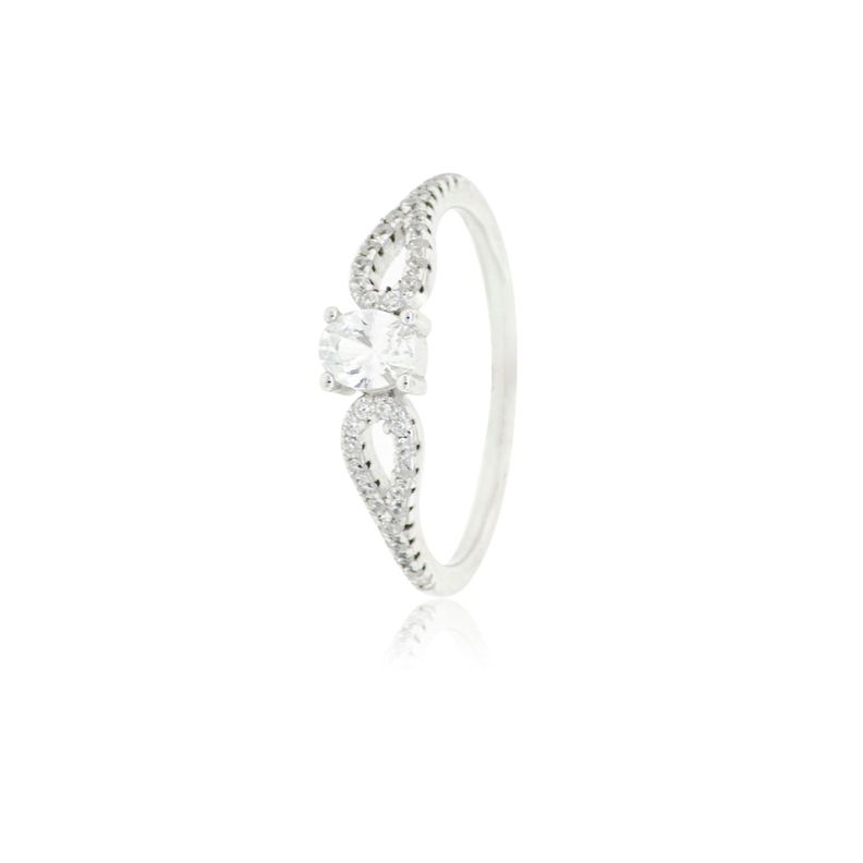 Anillo de Plata Esterlina 925 Solitario en Gota-2