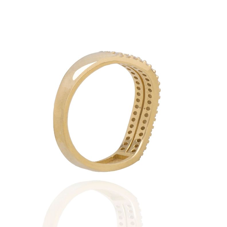Anillo Compromiso de Oro 18Kt Cintillo doble Circon-2