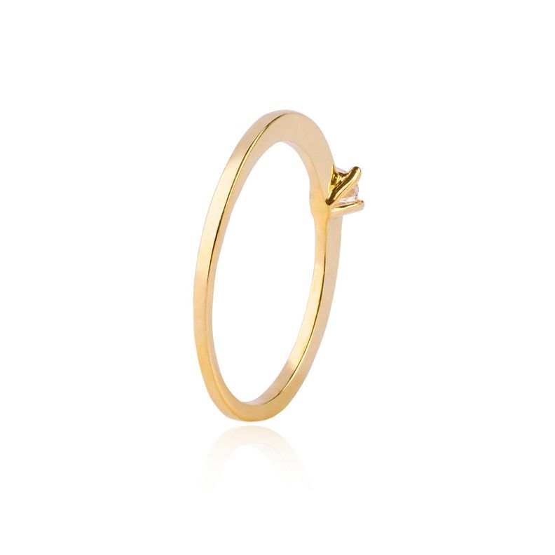 Anillo Compromiso de Oro 18Kt Solitario de 4mm-1