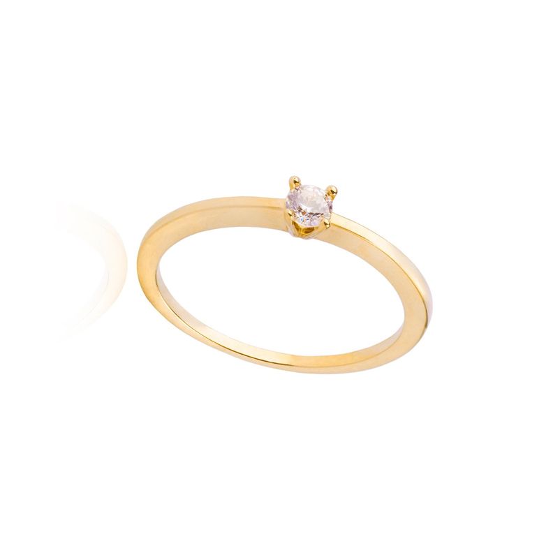 Anillo Compromiso de Oro 18Kt Solitario de 4mm-2