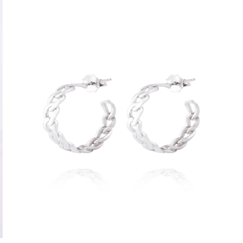 Aros de Plata Esterlina 925 Argollas Groumet-0