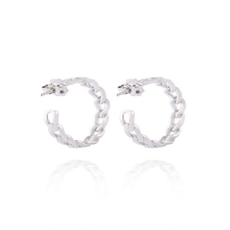 Aros de Plata Esterlina 925 Argollas Groumet-1