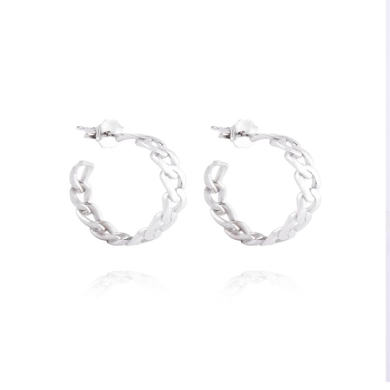 Aros de Plata Esterlina 925 Argollas Groumet-2