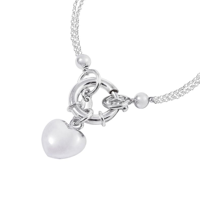 Pulsera de Plata Esterlina 925 Corazón Timón-2