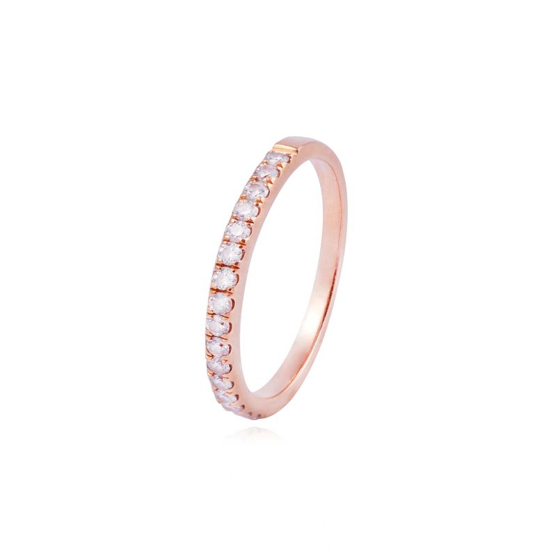 Anillo Compromiso de Oro de 18kt Medio cintillo 22 puntos de diamante-0