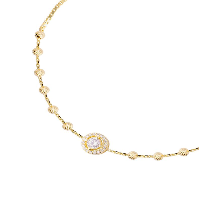 Pulsera Plata Esterlina 925 Revestido Central Ajustable-1