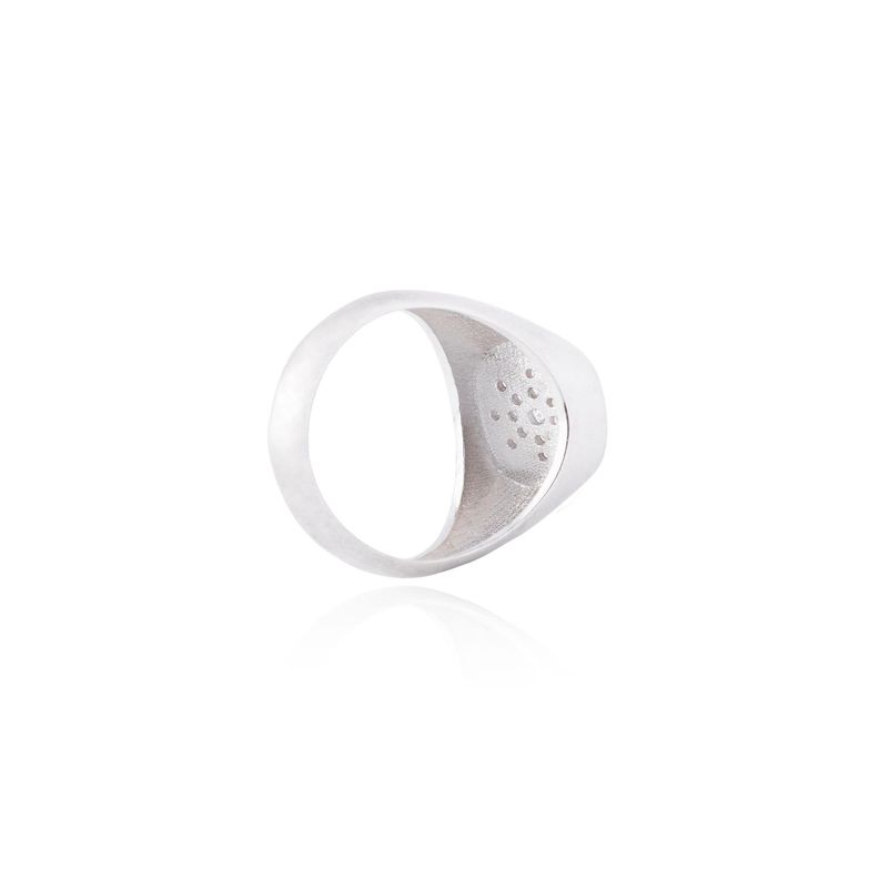 Anillo de Plata Esterlina 925 Sello Estrella Circon-1