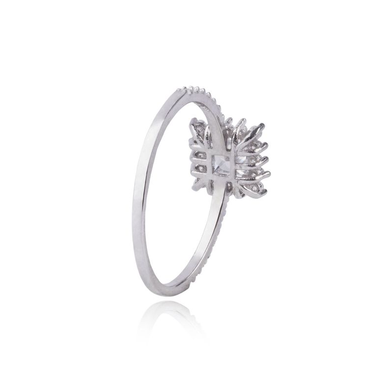 Anillo de Plata Esterlina 925 Medio Cintillo Cuadrado-2