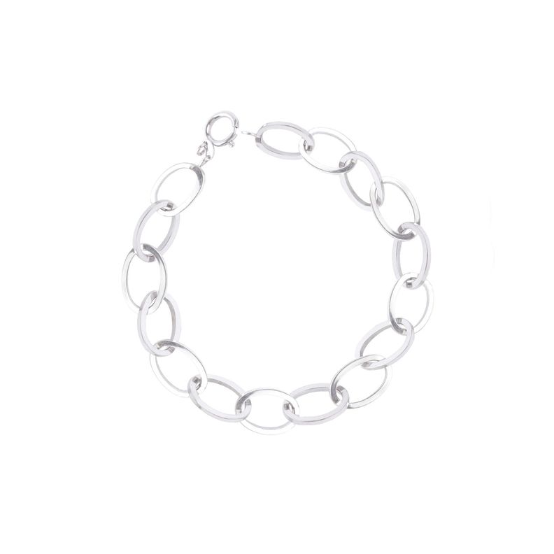 Pulsera Oro Blanco 18kt Óvalos-0