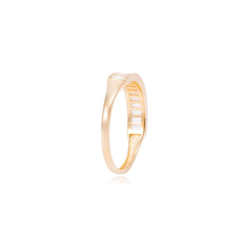 Anillo Compromiso de Oro de 18kt Medio cintillo baguette-2
