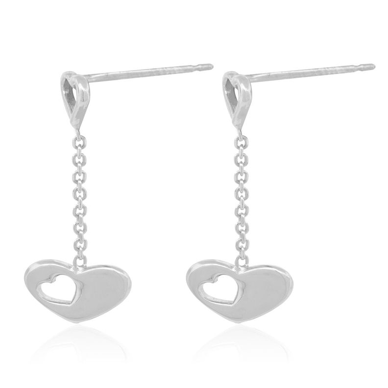 Aros de Plata Esterlina 925 Corazón Cadena-1