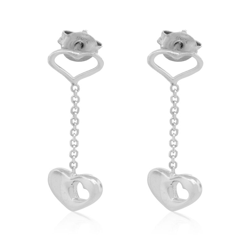 Aros de Plata Esterlina 925 Corazón Cadena-2