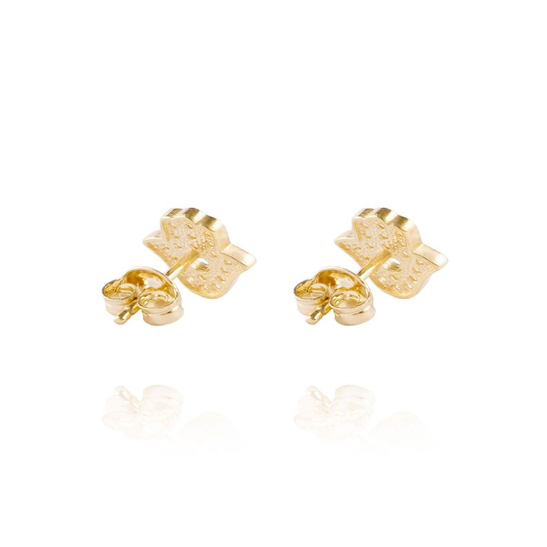 Aros de Oro 18kt Mano Fatima Circón-2