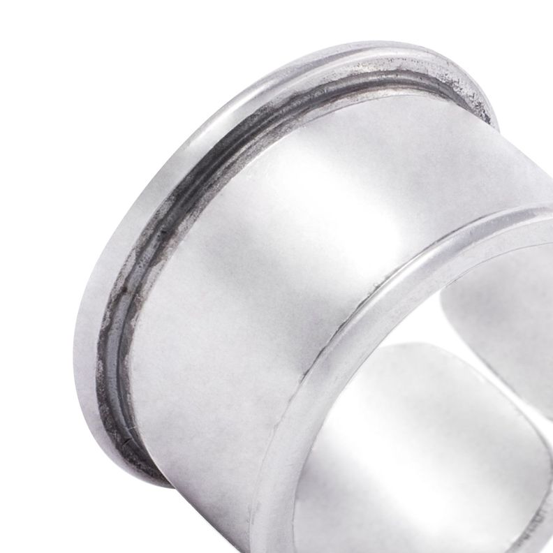Anillo de Plata Esterlina 925 Tubo Bisel-1