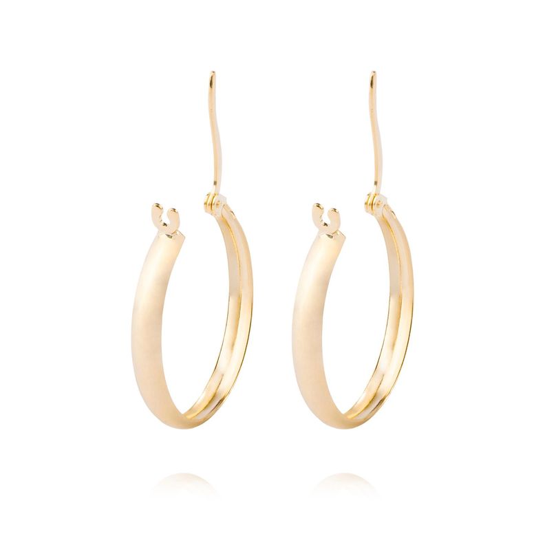 Aros de Oro 14kt Argolla Clasica 17mm-2