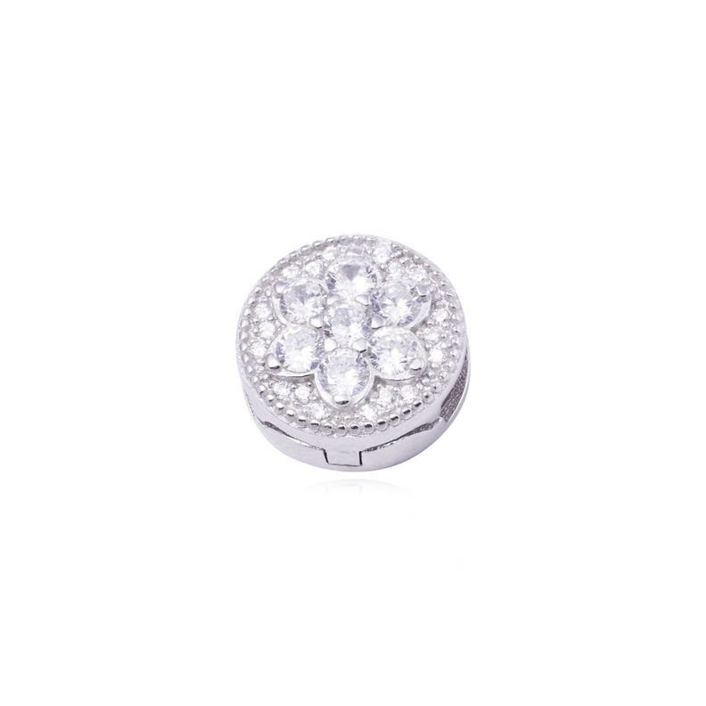 Dije de Plata broche Flor con Circonita-0