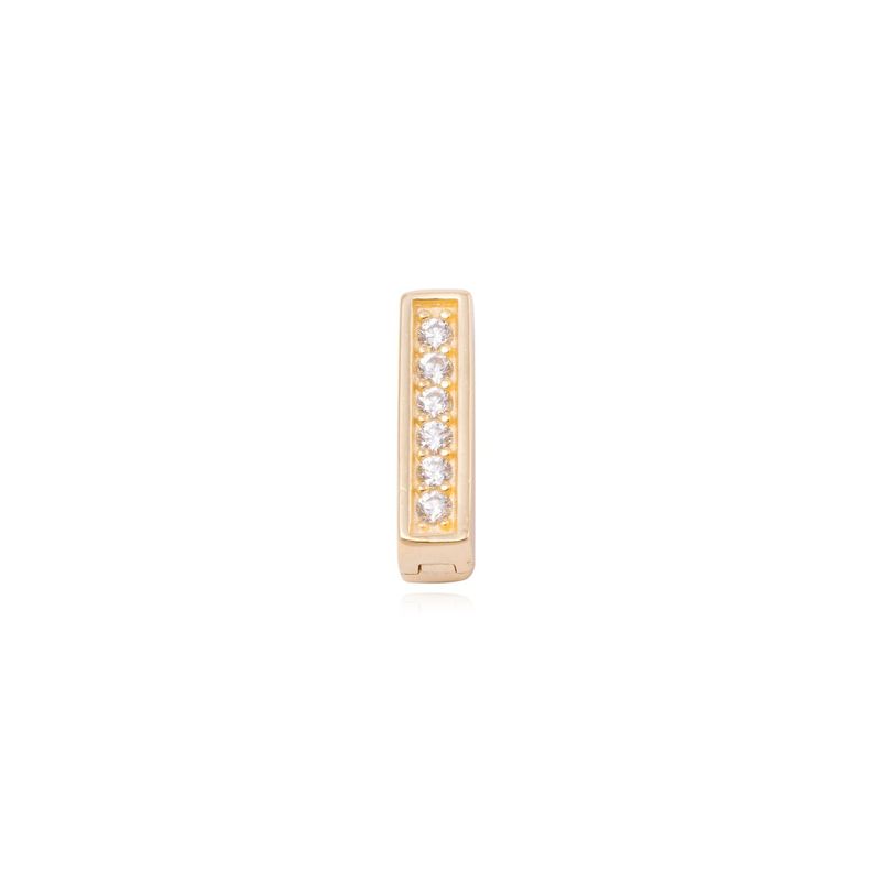 Dije de Plata broche Letra I con Circonita Revestido en Oro 18kt-0