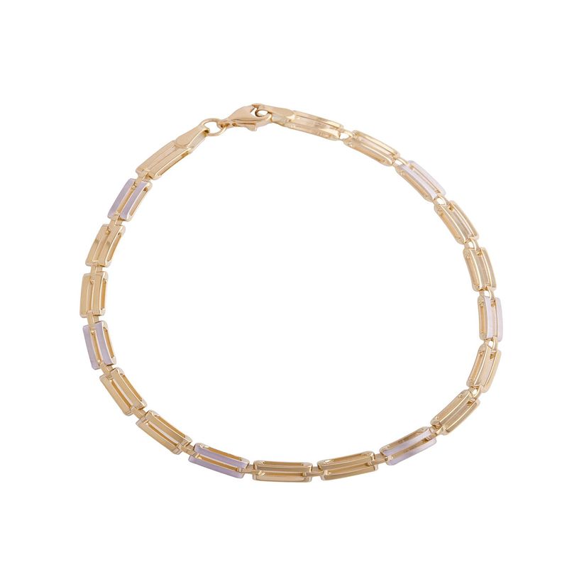 Pulsera de Oro 18kt Eslabon Bitono