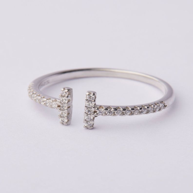 Anillo de Plata Esterlina 925 Abierto Circon