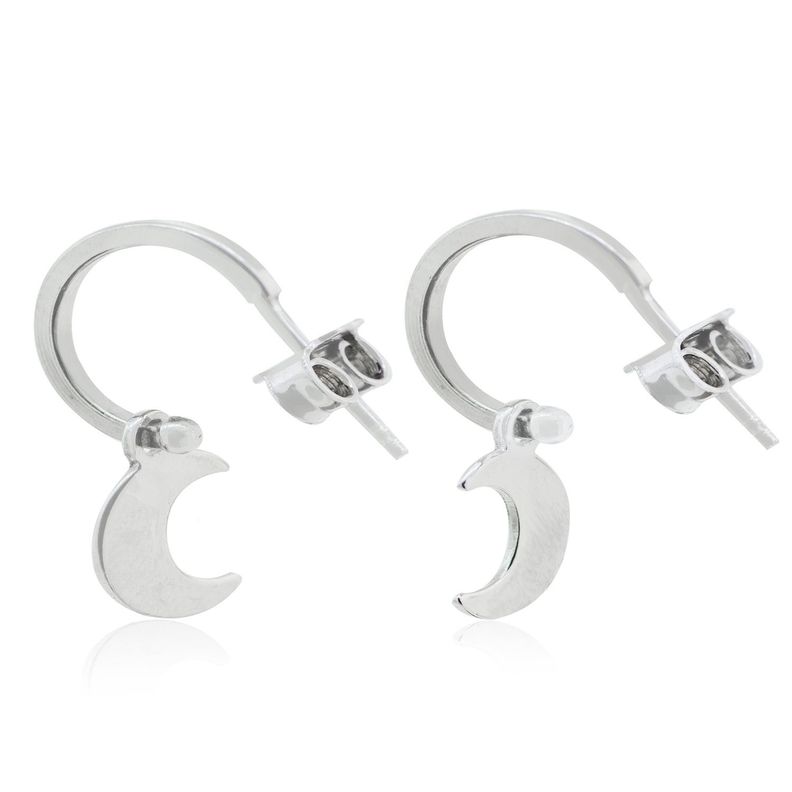 Aros de Plata Esterlina 925 Argollas Luna-1