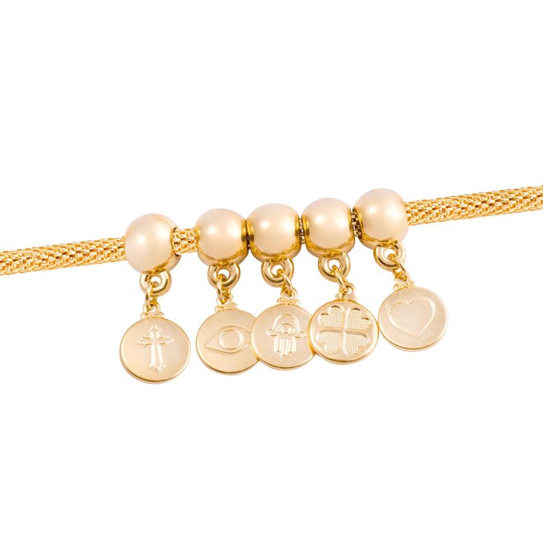 Pulsera de Plata Esterlina 925 Protectora dijes Bañado en Oro 14kt-2