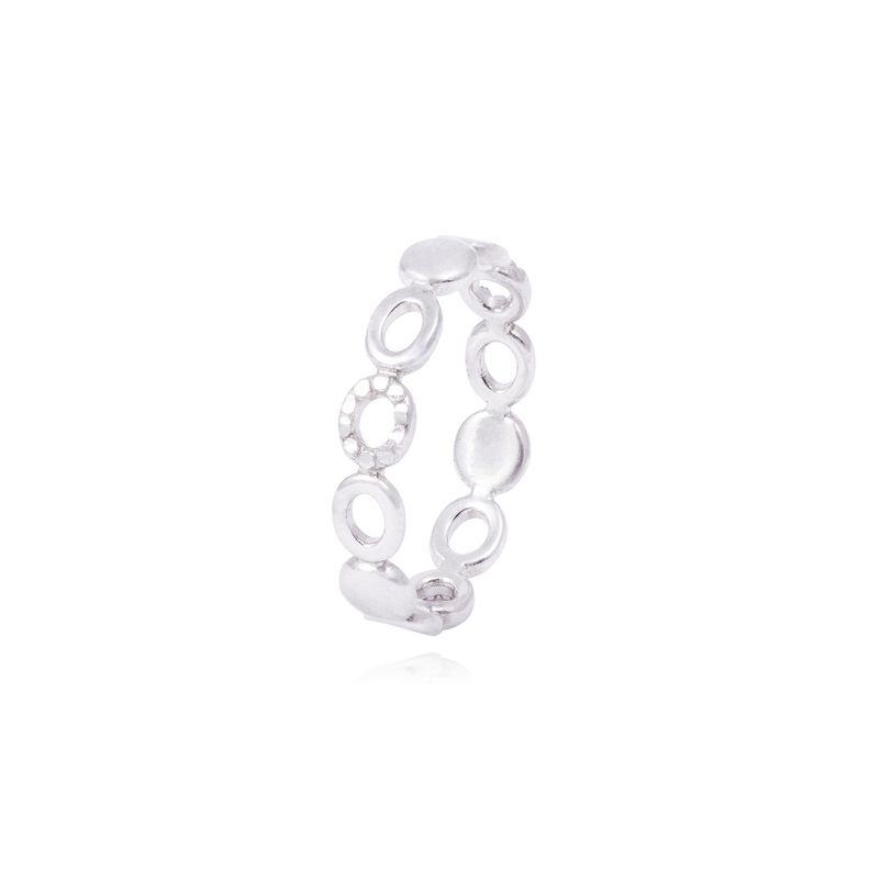 Anillo de Plata Esterlina 925 Argolla Lisa Abierta Biselado Elegante-0