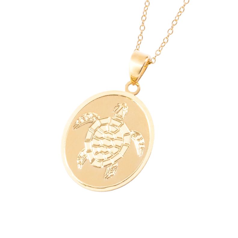 Collar de Oro 18kt Medalla Tortuga-1