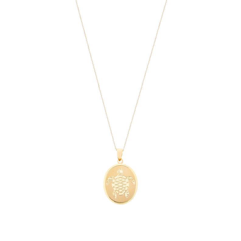 Collar de Oro 18kt Medalla Tortuga-2
