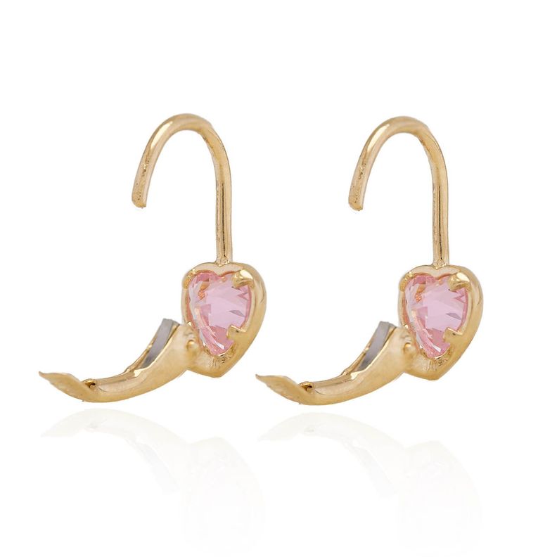 Aros Oro Amarillo 18kt Corazón de Rosa de Francia-2