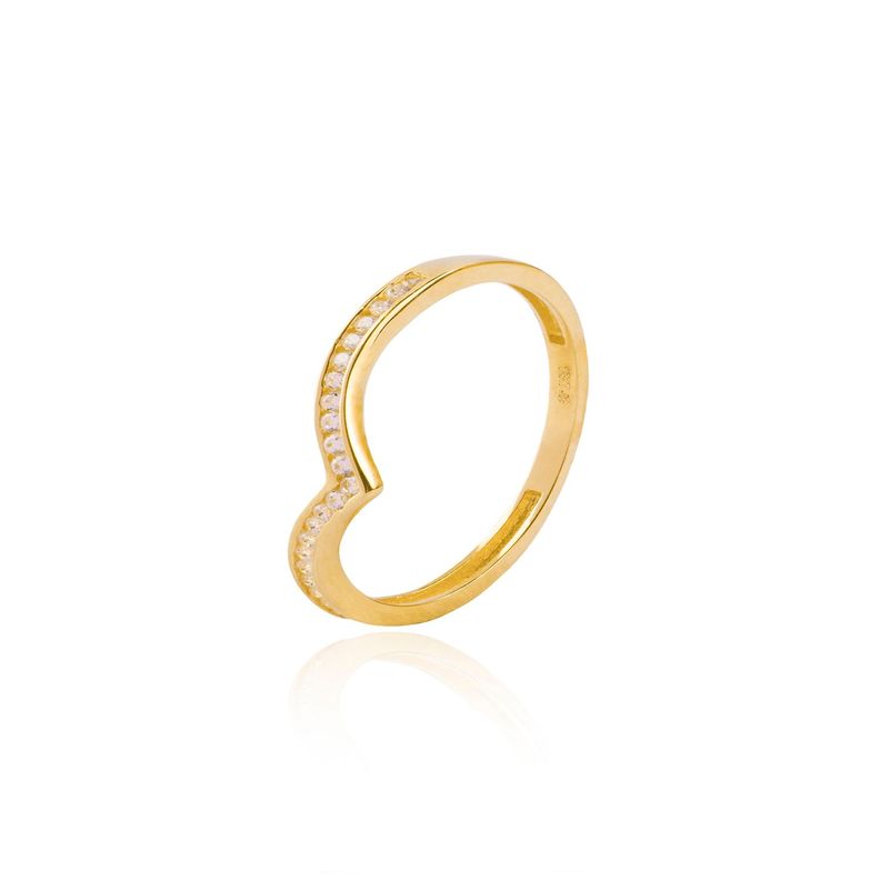 Anillo Compromiso de Oro 18Kt Cintillo Corona Circonitas-0