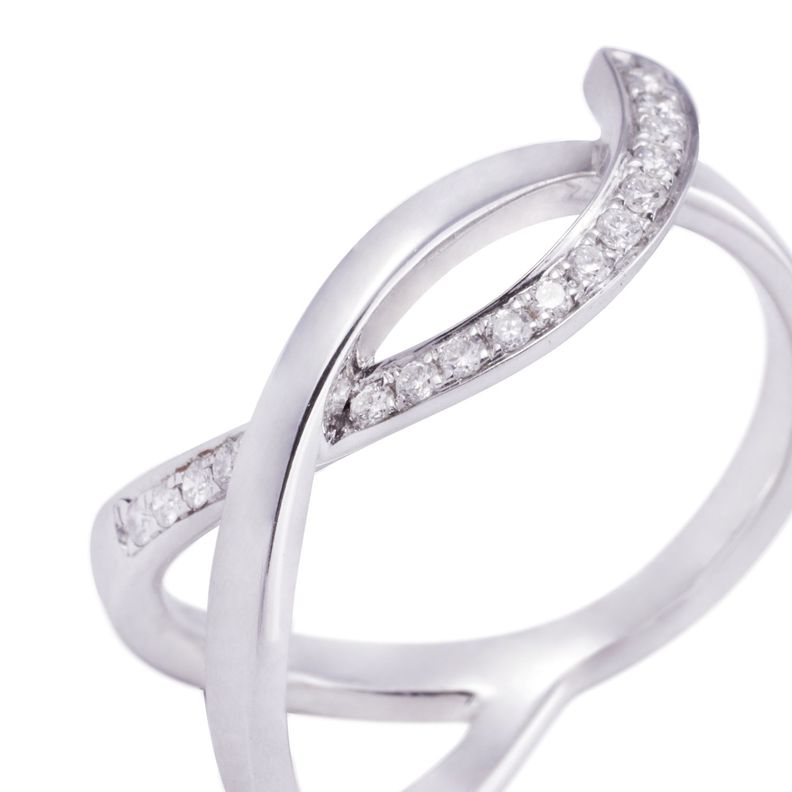 Anillo Compromiso de Oro de 18kt Nudo 10 puntos de diamante-1