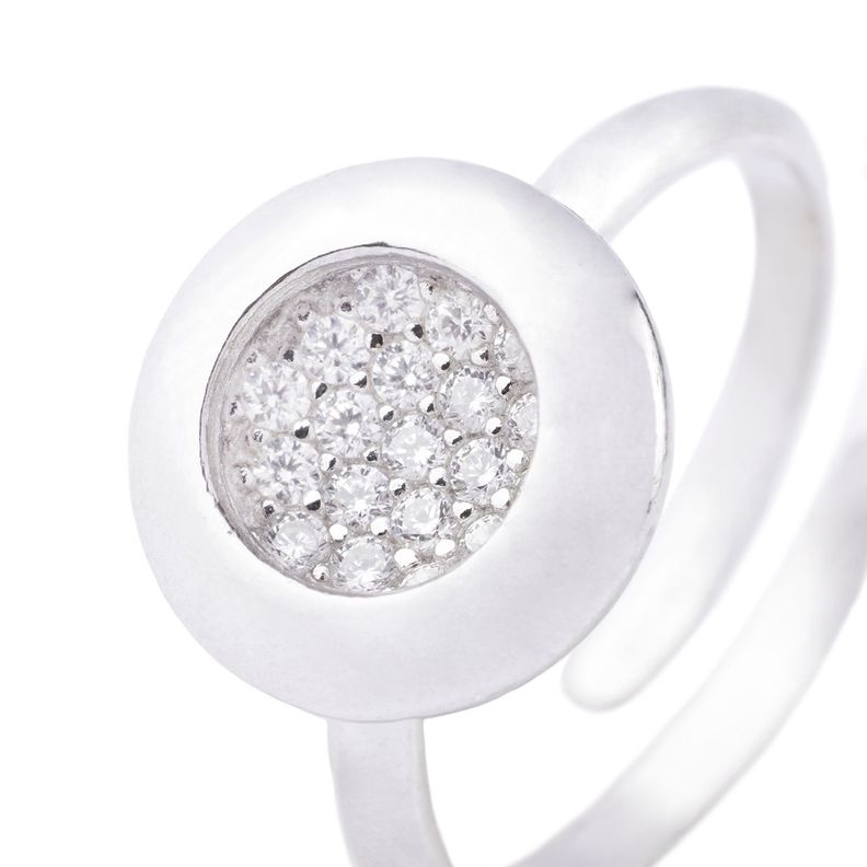 Anillo de Plata Esterlina 925 Bisel Circonita-1
