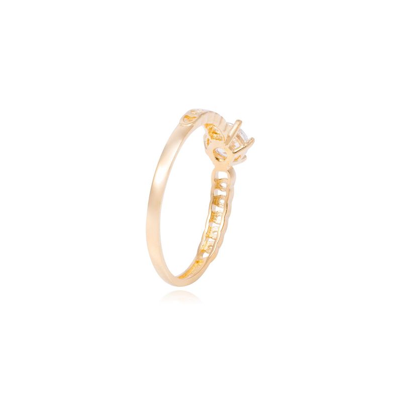 Anillo Compromiso de Oro de 18kt Solitario en espiral-2