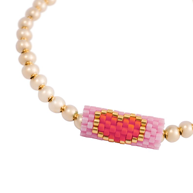 Pulsera Plata Esterlina 925 Corazoncito Pink Revestido Oro 14kt-1